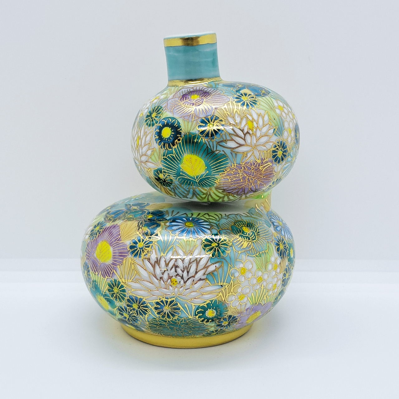 九谷焼一輪生/花詰(青)