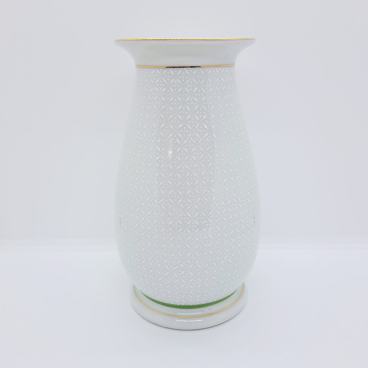 九谷焼6号花瓶/白七宝