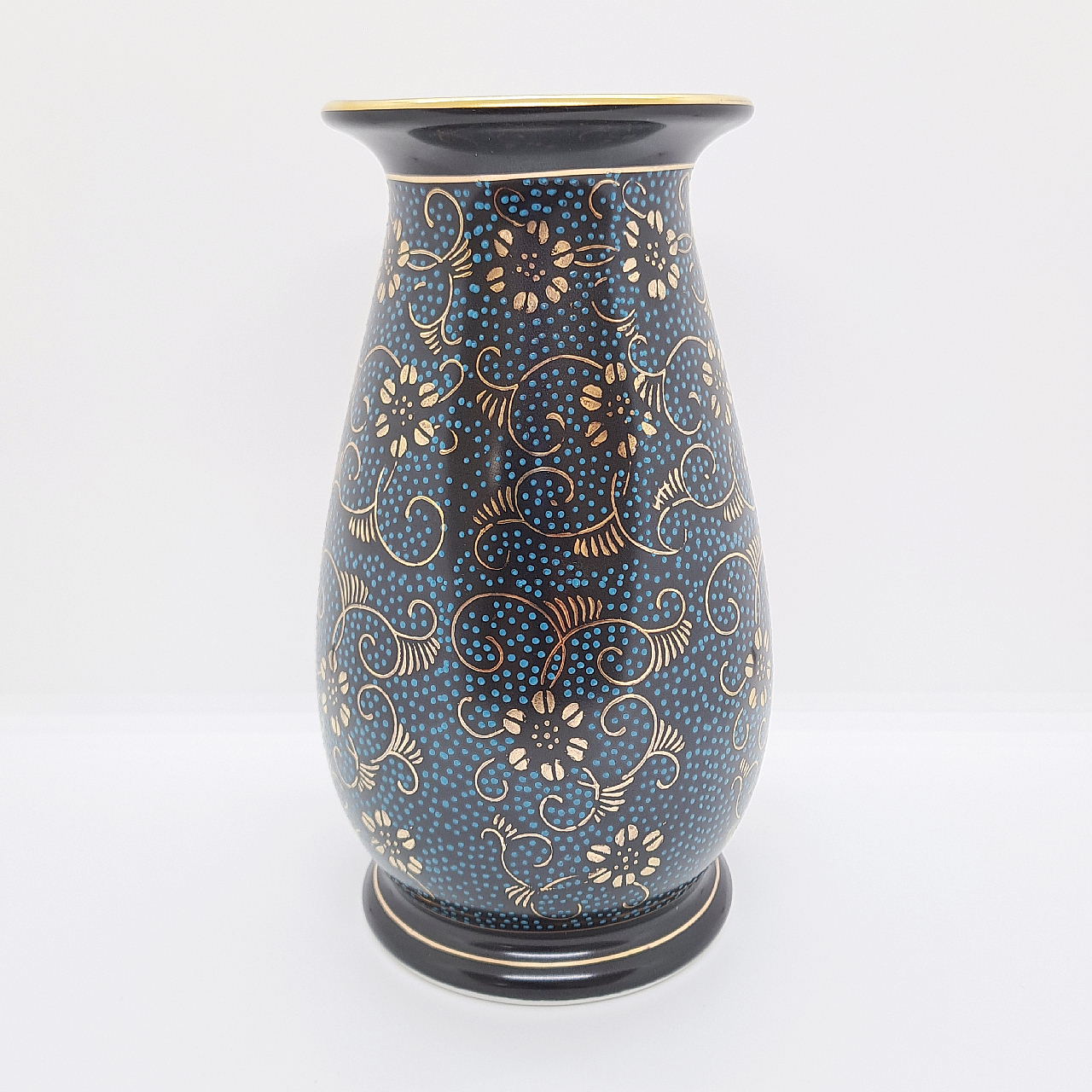 九谷焼6号花瓶/青粒鉄仙 - 画像 (3)