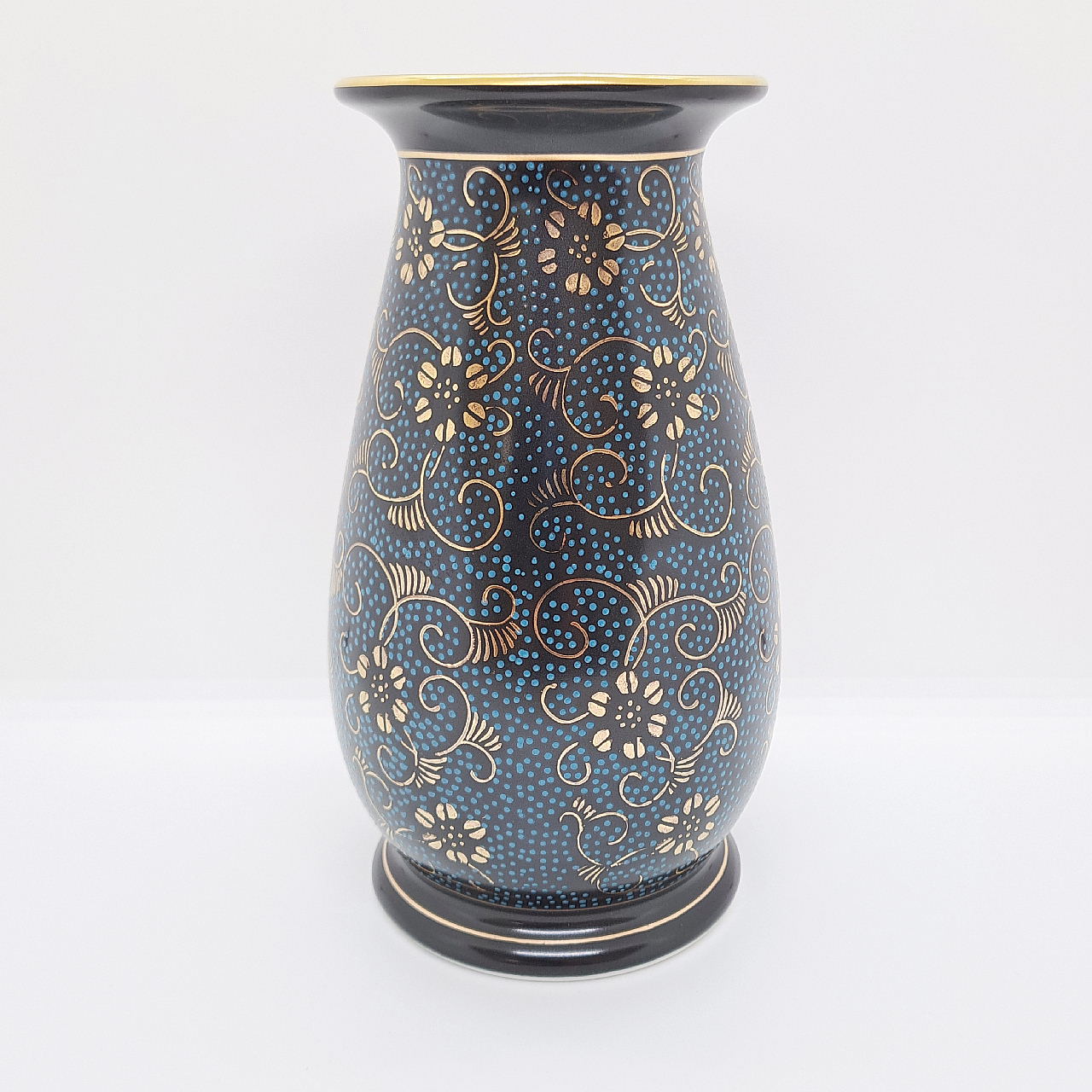 九谷焼6号花瓶/青粒鉄仙 - 画像 (4)